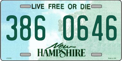 NH license plate 3860646