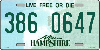 NH license plate 3860647