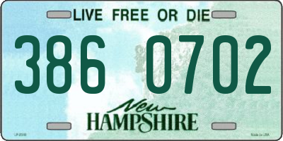 NH license plate 3860702