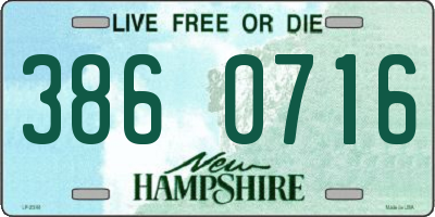NH license plate 3860716