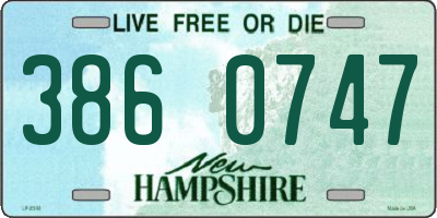 NH license plate 3860747