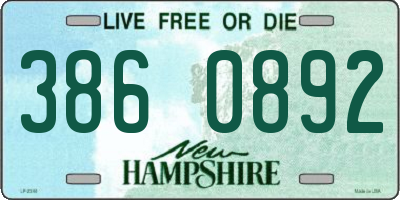 NH license plate 3860892