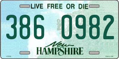 NH license plate 3860982
