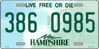 NH license plate 3860985