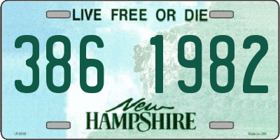 NH license plate 3861982