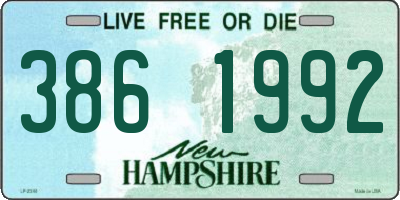 NH license plate 3861992