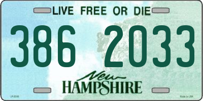 NH license plate 3862033