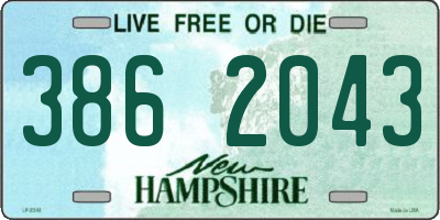 NH license plate 3862043