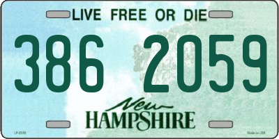 NH license plate 3862059