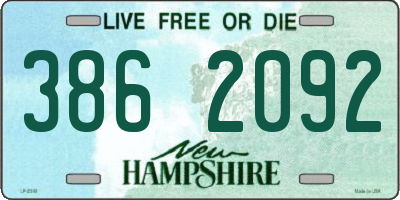 NH license plate 3862092