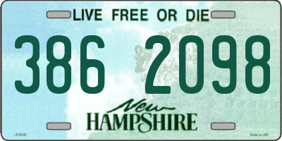 NH license plate 3862098