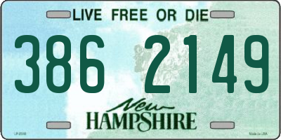 NH license plate 3862149
