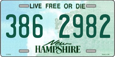 NH license plate 3862982