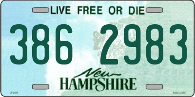 NH license plate 3862983