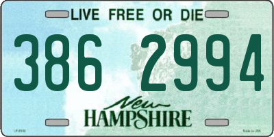 NH license plate 3862994