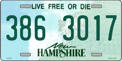NH license plate 3863017