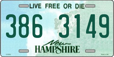 NH license plate 3863149