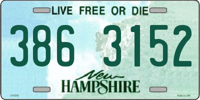 NH license plate 3863152