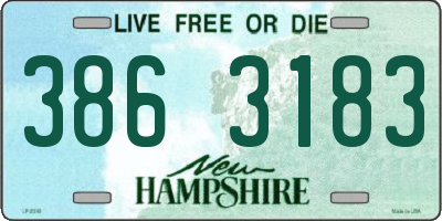 NH license plate 3863183
