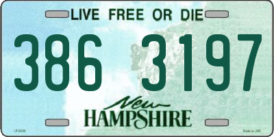 NH license plate 3863197