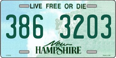 NH license plate 3863203