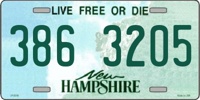 NH license plate 3863205