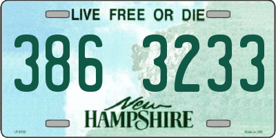 NH license plate 3863233