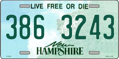 NH license plate 3863243