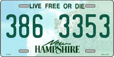 NH license plate 3863353