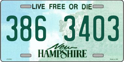 NH license plate 3863403