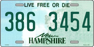 NH license plate 3863454