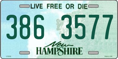 NH license plate 3863577