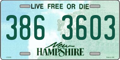 NH license plate 3863603