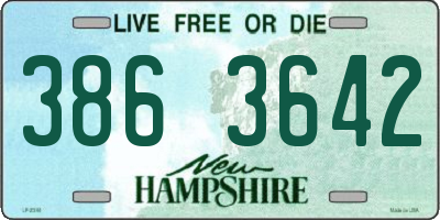 NH license plate 3863642