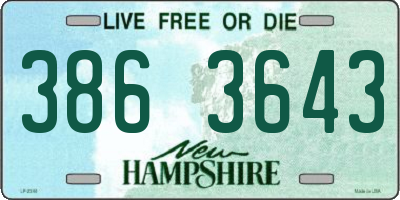 NH license plate 3863643