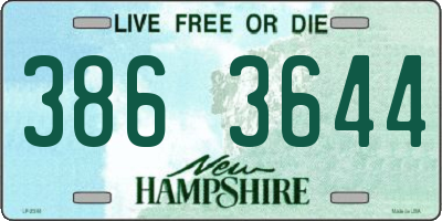 NH license plate 3863644