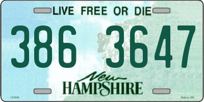 NH license plate 3863647