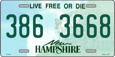 NH license plate 3863668