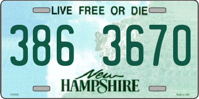 NH license plate 3863670