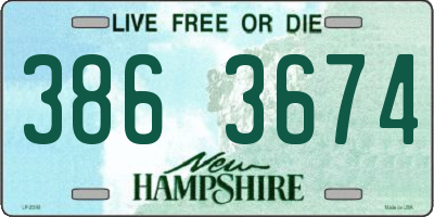 NH license plate 3863674