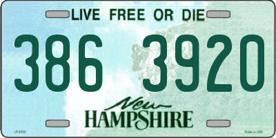 NH license plate 3863920