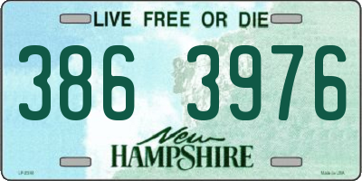 NH license plate 3863976