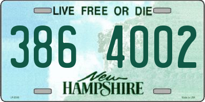 NH license plate 3864002