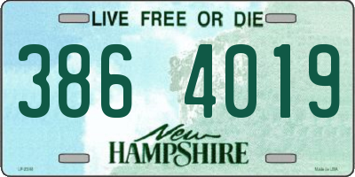 NH license plate 3864019
