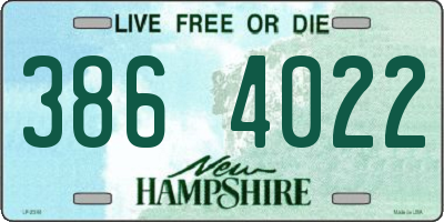NH license plate 3864022