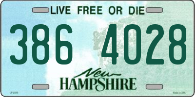 NH license plate 3864028