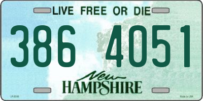 NH license plate 3864051