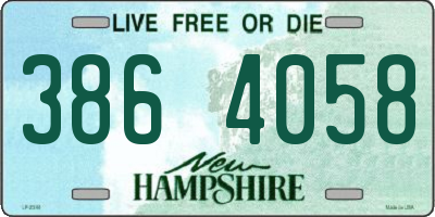 NH license plate 3864058