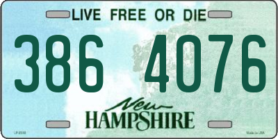 NH license plate 3864076