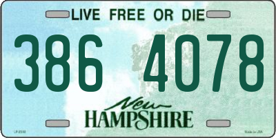 NH license plate 3864078